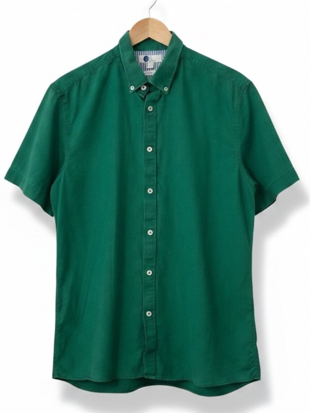 Boden Men’s Linen Blend Shirt Green Summer Casual Button Up Large